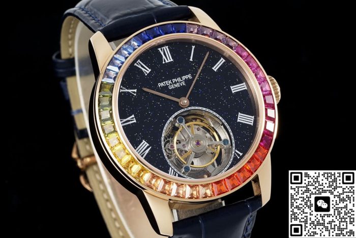 Replica Patek Philippe Tourbillon RMS Factory Dark blue strap - Image 3