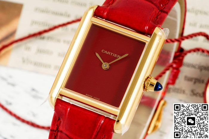 Replica Cartier Tank WGTA0190 AF Factory Burgundy dial - Image 3