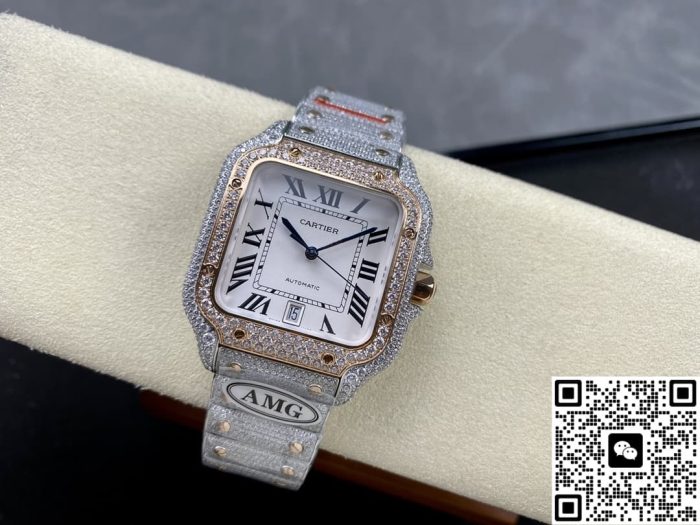 Replica Cartier Santos W2SA0030 AMG Factory Diamond bezel - Image 4