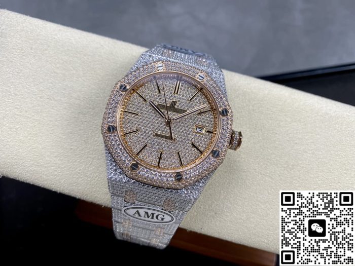 Replica Audemars Piguet Royal Oak 15400OR.021 AMG Factory Diamond dial - Image 7