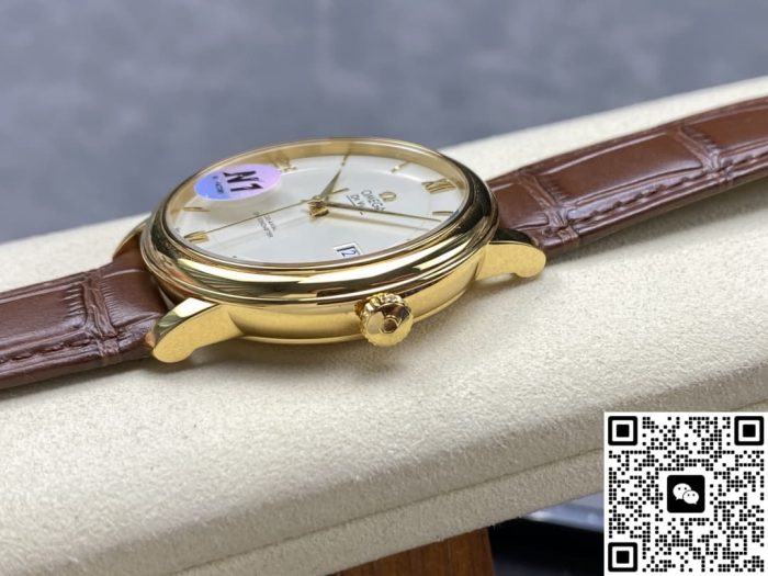 Replica Omega De Ville 424.53.40.20.02.002 N1 Factory Alligator leather strap - Image 6