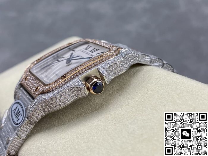 Replica Cartier Santos W2SA0030 AMG Factory Diamond bezel - Image 8