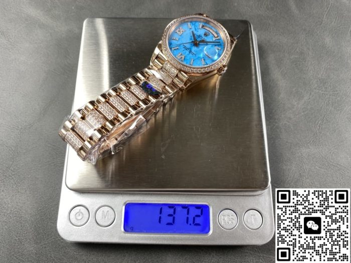 Replica Rolex Day-Date m128345rbr-0065 8+ Factory Turquoise dial - Image 10