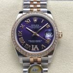 Replica Rolex Datejust m278381rbr-0020 AR Factory Eggplant Purple dial
