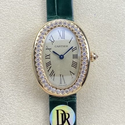 Replica Cartier bathtub WJBA0038 DR factory shiny green strap