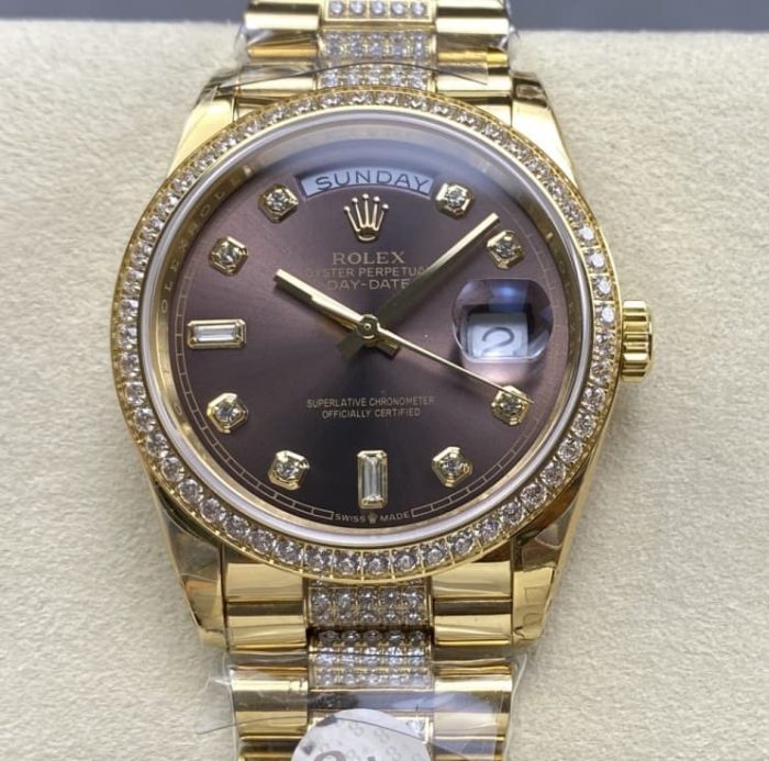 Replica Rolex Day-Date m128348rbr-0007 8+ Factory Square Diamond - Image 1