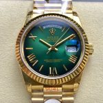 Replica Rolex Day-Date M128238-0118 8+ factory Gradient green dial