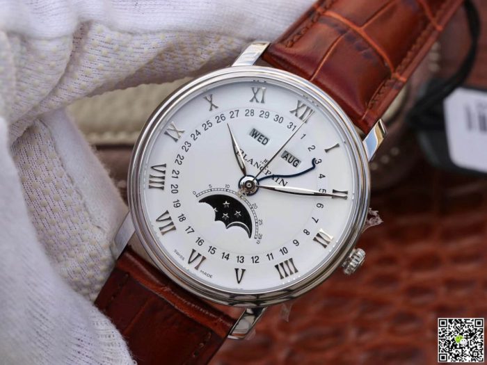 Replica Blancpain Villeret 6654 OM Factory Brown Strap - Image 4