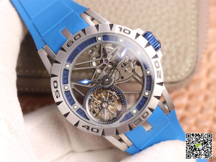 Replica Roger Dubuis Excalibur Spidr RDDBEX0479 JB Factory Blue Strap - Image 4