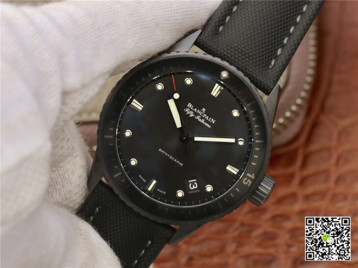 Replica Blancpain Fifty Fathoms Bathyscaphe 5000-0130-B52-B GF Factory Black Strap - Image 4
