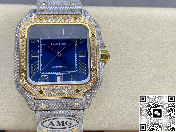 Replica Cartier Santos W2SA0040 AMG Factory Blue Dial - Image 2