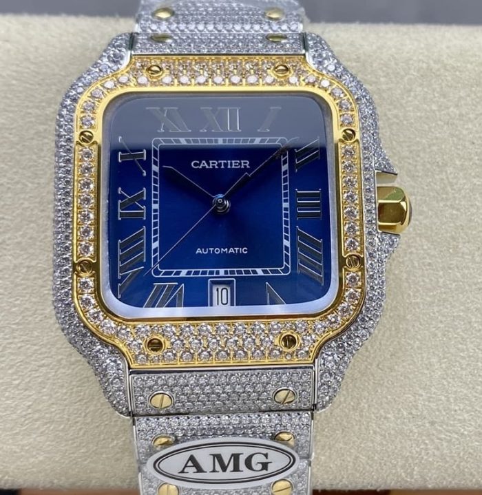 Replica Cartier Santos W2SA0040 AMG Factory Blue Dial - Image 1