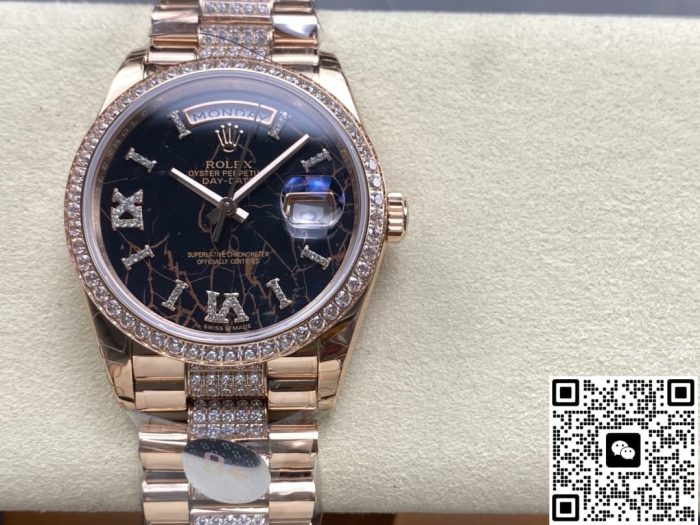 Replica Rolex Day-Date m128345rbr-0045 8+ Factory Hematite Quartz - Image 2