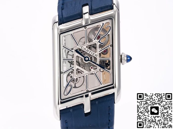 Replica Cartier Tank WHTA0012 TW Factory Navy blue strap - Image 2