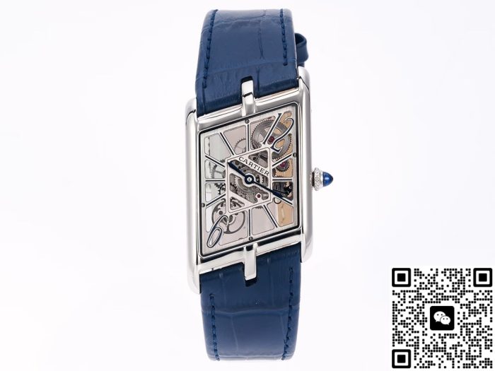Replica Cartier Tank WHTA0012 TW Factory Navy blue strap - Image 4