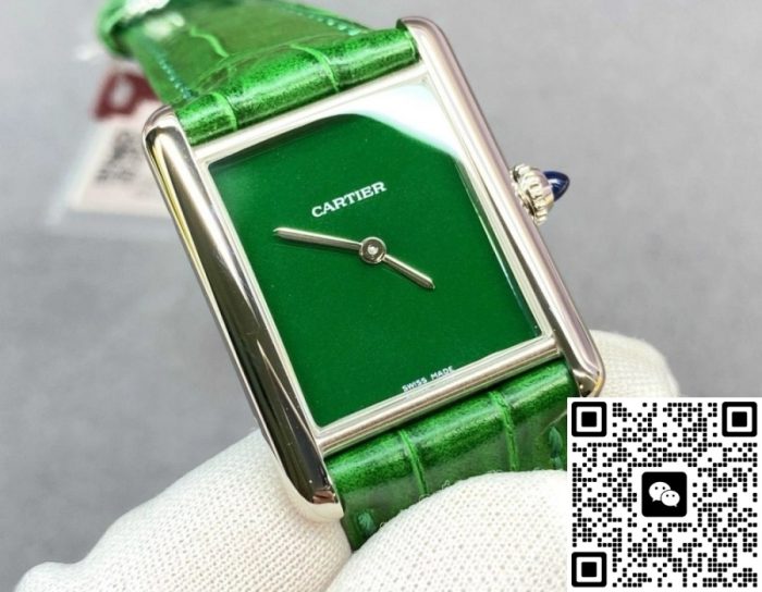 Replica Cartier Tank WSTA0056 F1 Factory Green Dial - Image 4