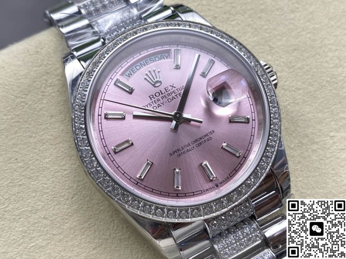 Replica Rolex Day-Date m128349rbr-0054 8+ Factory Diamond bezel - Image 3