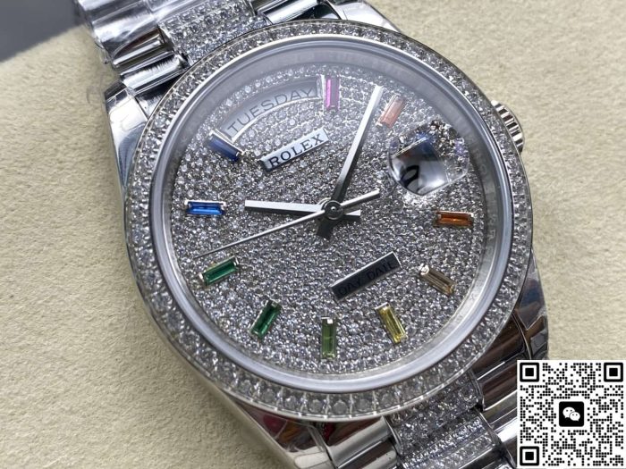 Replica Rolex Day-Date m128349rbr-0012 8+ Factory Pave diamonds - Image 3