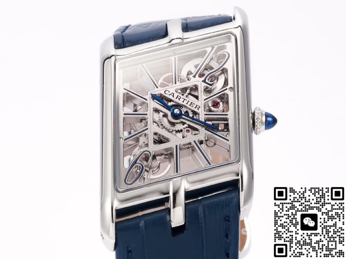 Replica Cartier Tank WHTA0012 TW Factory Navy blue strap - Image 3