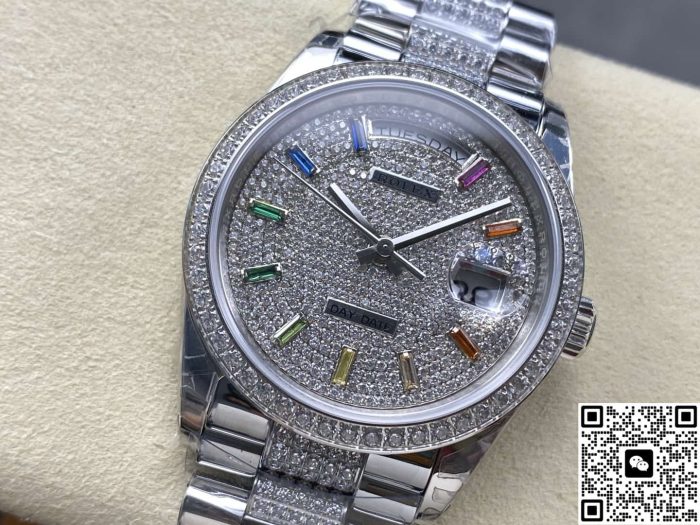 Replica Rolex Day-Date m128349rbr-0012 8+ Factory Pave diamonds - Image 4