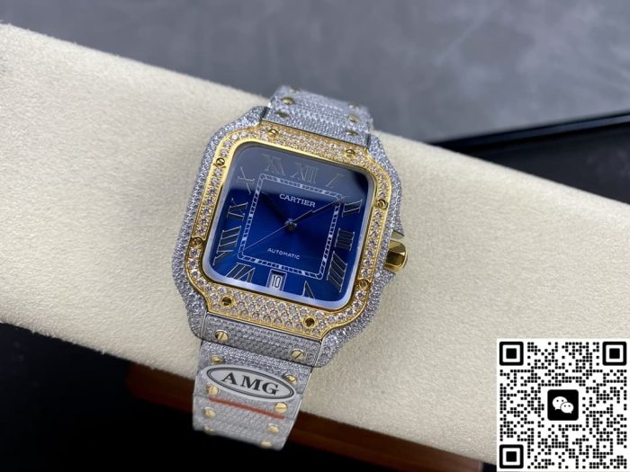 Replica Cartier Santos W2SA0040 AMG Factory Blue Dial - Image 6