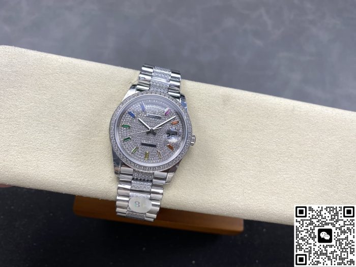 Replica Rolex Day-Date m128349rbr-0012 8+ Factory Pave diamonds - Image 7