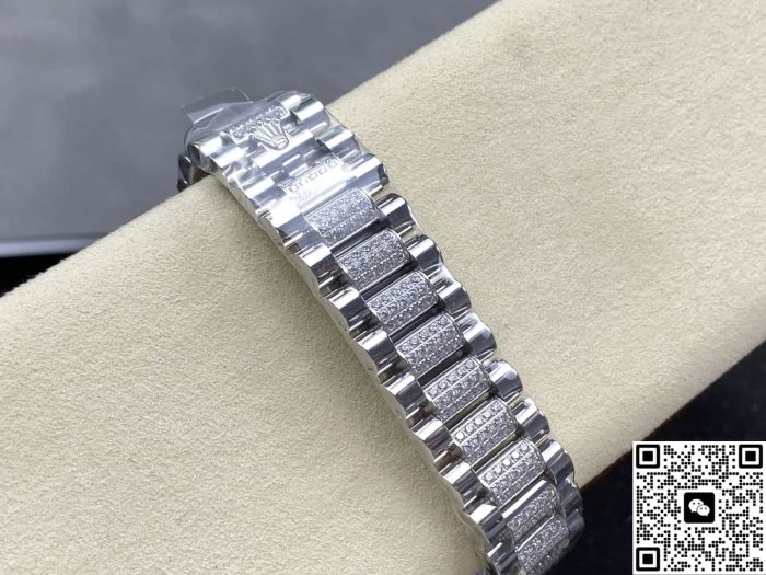Replica Rolex Day-Date m128349rbr-0012 8+ Factory Pave diamonds - Image 10