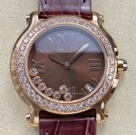Replica Chopard HAPPY DIAMONDS 277473-5008 YF Factory Dark brown strap - Image 11