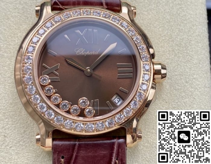 Replica Chopard HAPPY DIAMONDS 277473-5008 YF Factory Dark brown strap - Image 2