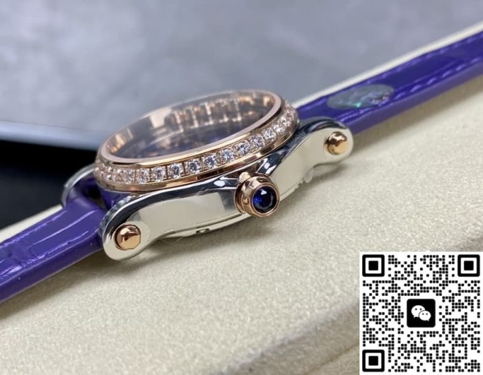 Replica Chopard HAPPY SPORT 278578-6004 YF Factory Alligator leather strap - Image 6