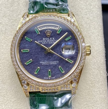 Replica Rolex Oyster Perpetual 128455TBR 8+ Factory Purple dial