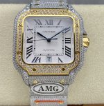 Replica Cartier Santos W2SA0050 AMG Factory White dial
