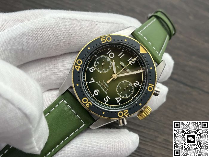Replica Longines Spirit L3.821.5.53.2 LG Factory Green strap - Image 4