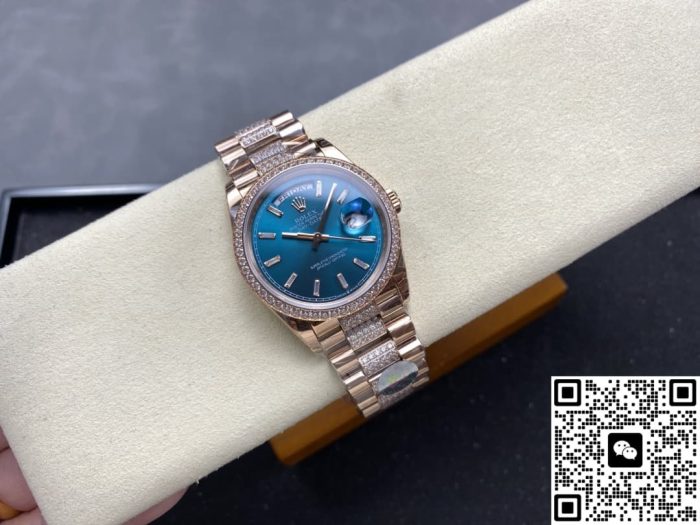 Replica Rolex Day-Date m128345rbr-0084 8+ Factory Blue green dial - Image 5