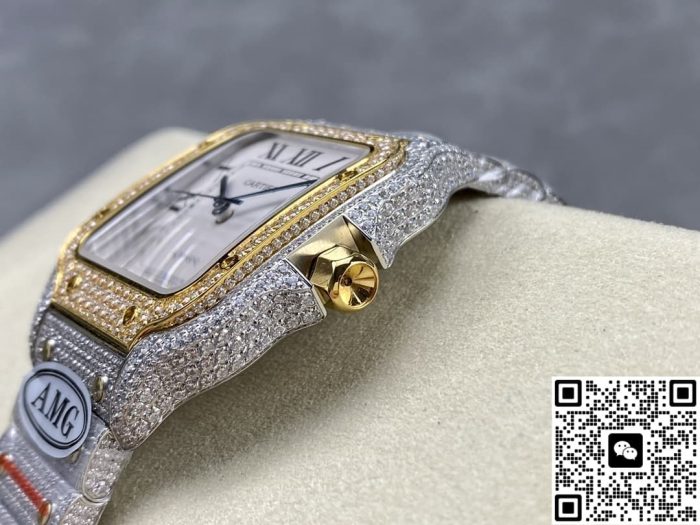 Replica Cartier Santos W2SA0050 AMG Factory White dial - Image 8
