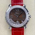 Replica Chopard HAPPY DIAMONDS 277473-5010 YF Factory Red strap