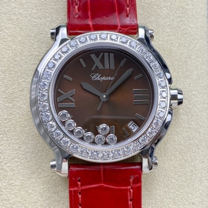 Replica Chopard HAPPY DIAMONDS 277473-5010 YF Factory Red strap - Image 1