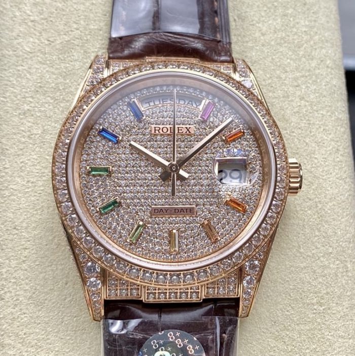 Replica Rolex Day-Date 128155RBR 8+ Factory Big calendar - Image 1