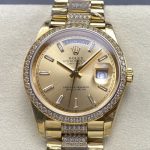 Replica Rolex Day-Date m128348rbr-0081 8+ Factory Diamond bezel
