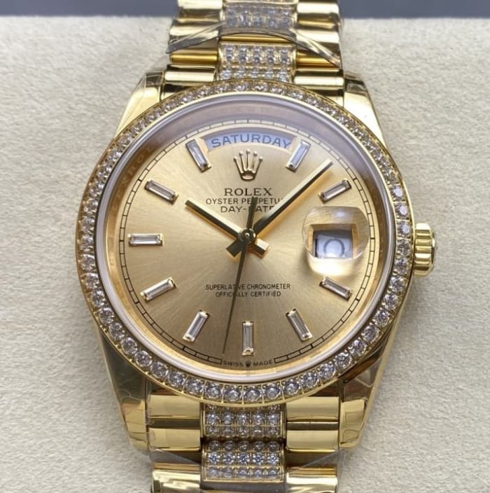 Replica Rolex Day-Date m128348rbr-0081 8+ Factory Diamond bezel - Image 1