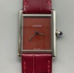 Replica Cartier Tank WSTA0054 F1 Factory Burgundy dial - Image 10