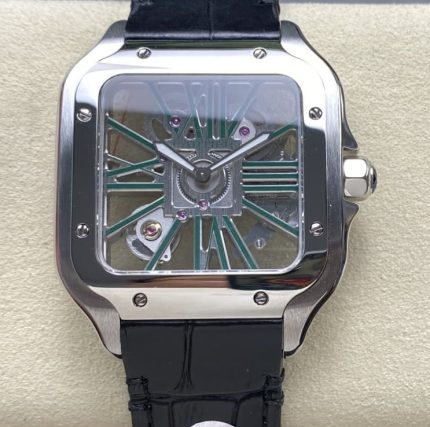 Replica Cartier Santos WHSA0028 THB Factory Skeleton dial