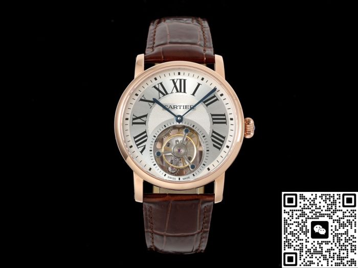 Replica Cartier Ronde De W1556219 RMS Factory Tourbillon Brown strap - Image 2