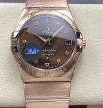 Replica Omega Constellation 123.50.38.21.63.001 OM Factory Dark brown dial