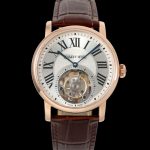 Replica Cartier Ronde De W1556219 RMS Factory Tourbillon Brown strap