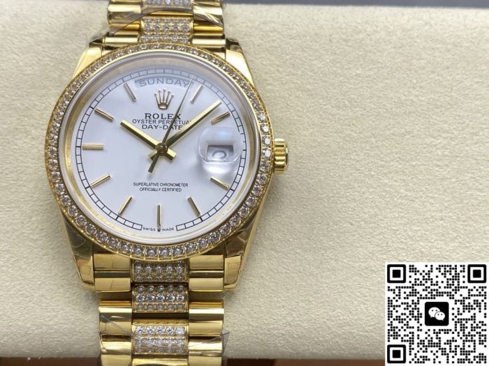 Replica Rolex Day-Date m128348rbr-0048 8+ Factory Diamond bezel - Image 2