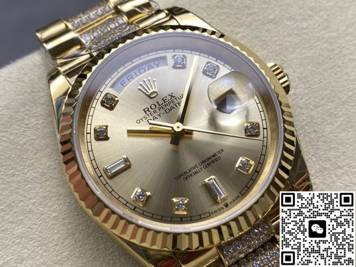 Replica Rolex Day-Date m128238-0026 8+ Factory Outer bezel triangular grooves - Image 3