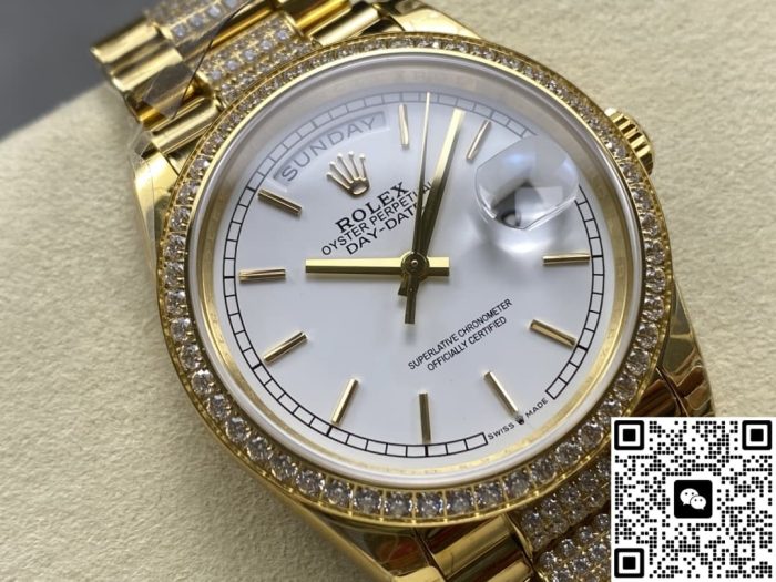 Replica Rolex Day-Date m128348rbr-0048 8+ Factory Diamond bezel - Image 3