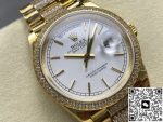 Replica Rolex Day-Date m128348rbr-0048 8+ Factory Diamond bezel - Image 16