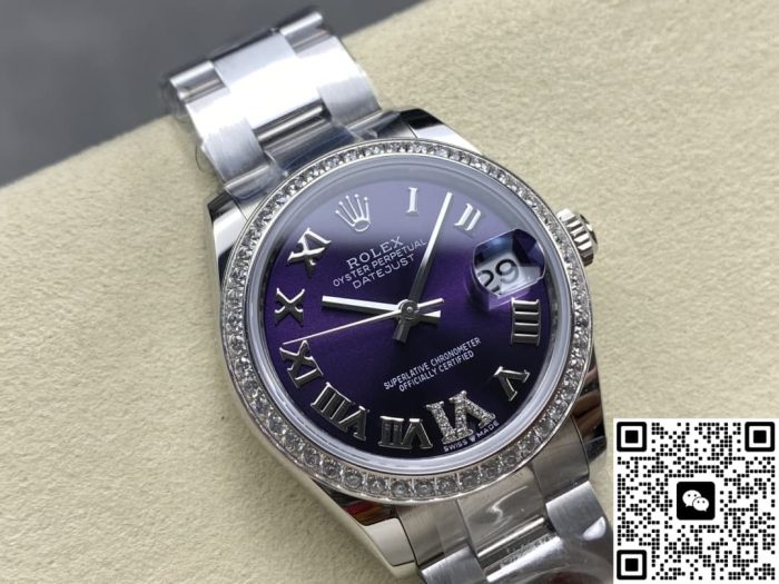 Replica Rolex Datejust m278384rbr-0029 AR Factory Eggplant purple dial - Image 3